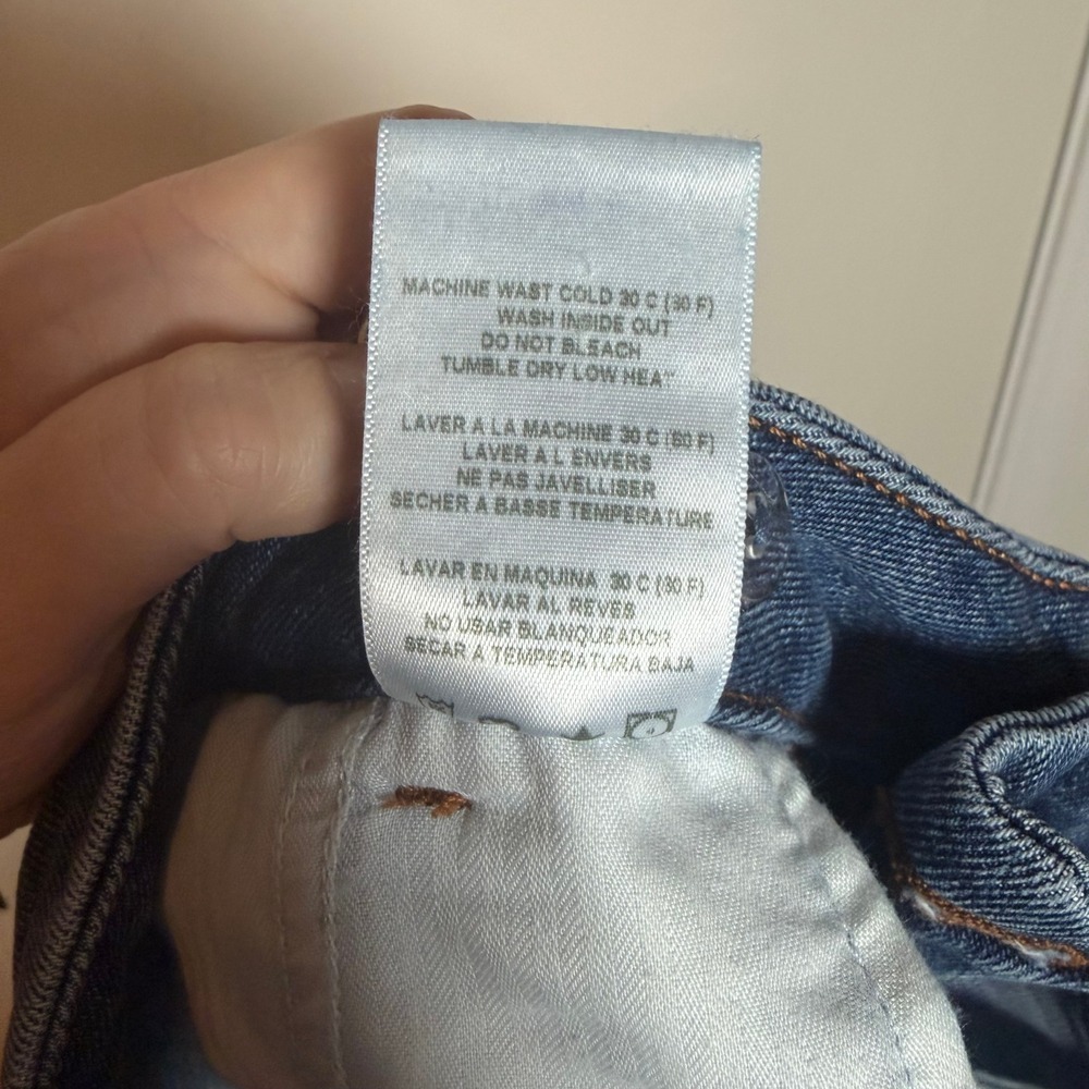 SUNDRY Women's Blue Denim Jeans Size 27 Frayed Hem Distressed Straight Leg - Picture 9 of 11